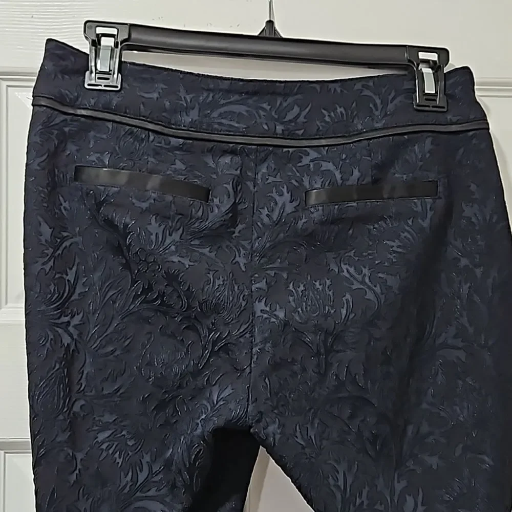 Cache Pantsuit Navy Blue Filigree Pattern